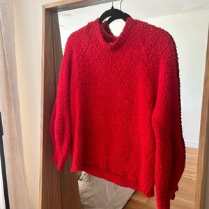 Fuzzy red sweater purchased from Nordstrom Rack